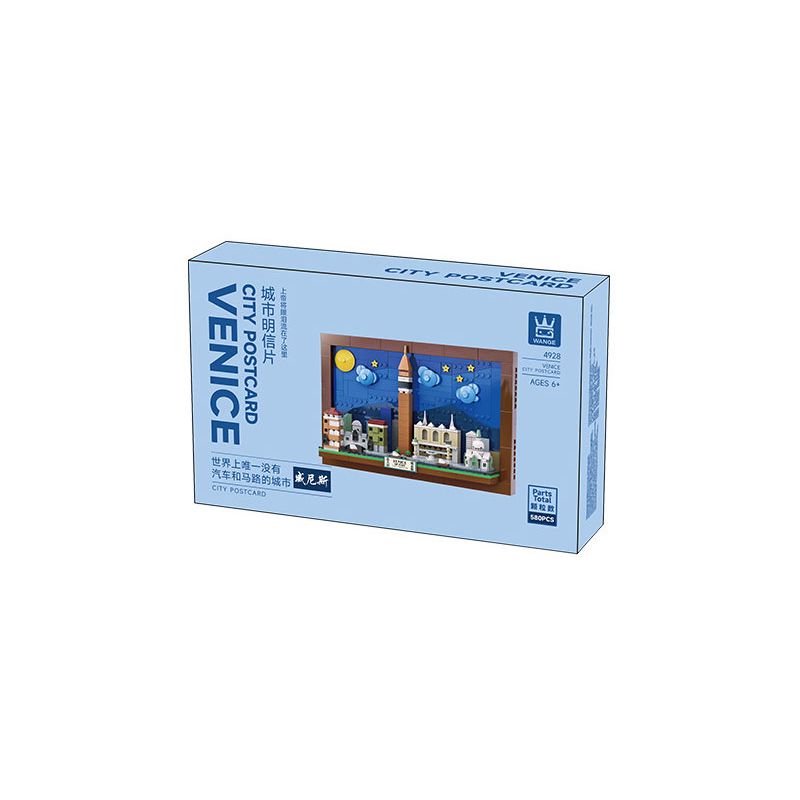 WANGE LIGAO DR.LUCK 4928 BƯU THIẾP THÀNH PHỐ VENICE bộ đồ chơi xếp lắp ráp ghép mô hình Architecture CITY POSTCARD Công Trình Kiến Trúc 580 khối