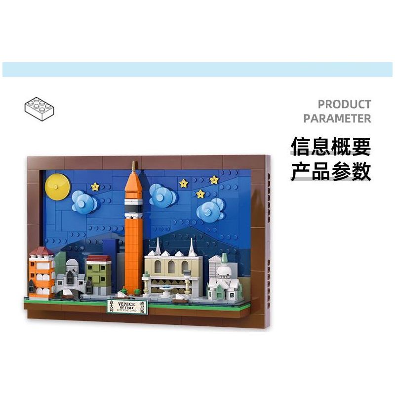 WANGE LIGAO DR.LUCK 4928 BƯU THIẾP THÀNH PHỐ VENICE bộ đồ chơi xếp lắp ráp ghép mô hình Architecture CITY POSTCARD Công Trình Kiến Trúc 580 khối