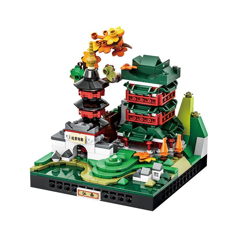 WANGE LIGAO DR.LUCK 3102 non Lego TOÀN CẢNH THÀNH PHỐ GIANG TÂY bộ đồ chơi xếp lắp ráp ghép mô hình Architecture CITY MICROCOSM Công Trình Kiến Trúc 324 khối