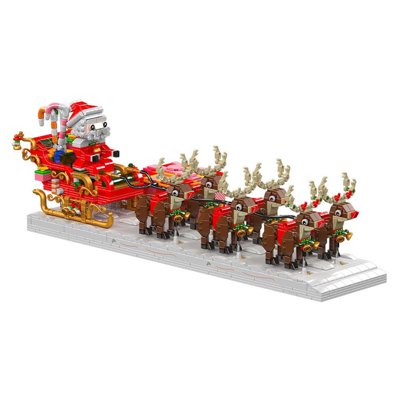 MouldKing 10154 Mould King 10154 non Lego XE TRƯỢT TUYẾT CỦA ÔNG GIÀ NOEL bộ đồ chơi xếp lắp ráp ghép mô hình Creator SANTA CLAUS SLEIGH CAR Sáng Tạo 2073 khối