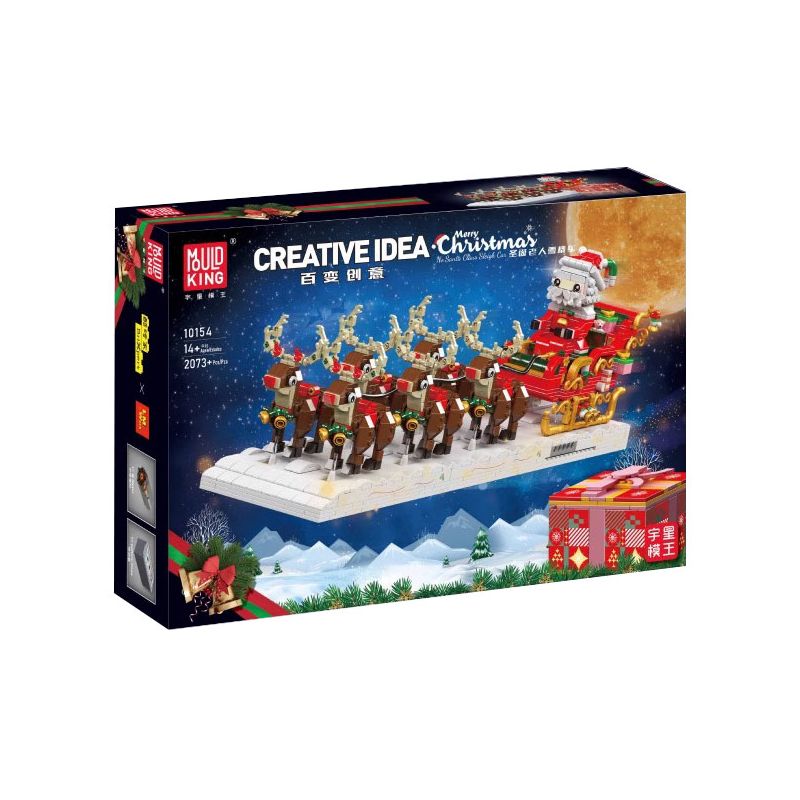 MouldKing 10154 Mould King 10154 XE TRƯỢT TUYẾT CỦA ÔNG GIÀ NOEL bộ đồ chơi xếp lắp ráp ghép mô hình Creator SANTA CLAUS SLEIGH CAR Sáng Tạo 2073 khối