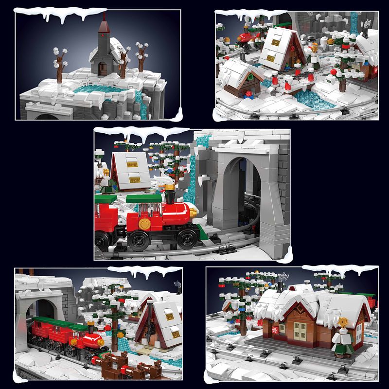 MouldKing 12029 Mould King 12029 ĐẤT TÀU GIÁNG SINH bộ đồ chơi xếp lắp ráp ghép mô hình Creator MERRY CHRISTMAS TRAIN WONDERLAND Sáng Tạo 4234 khối