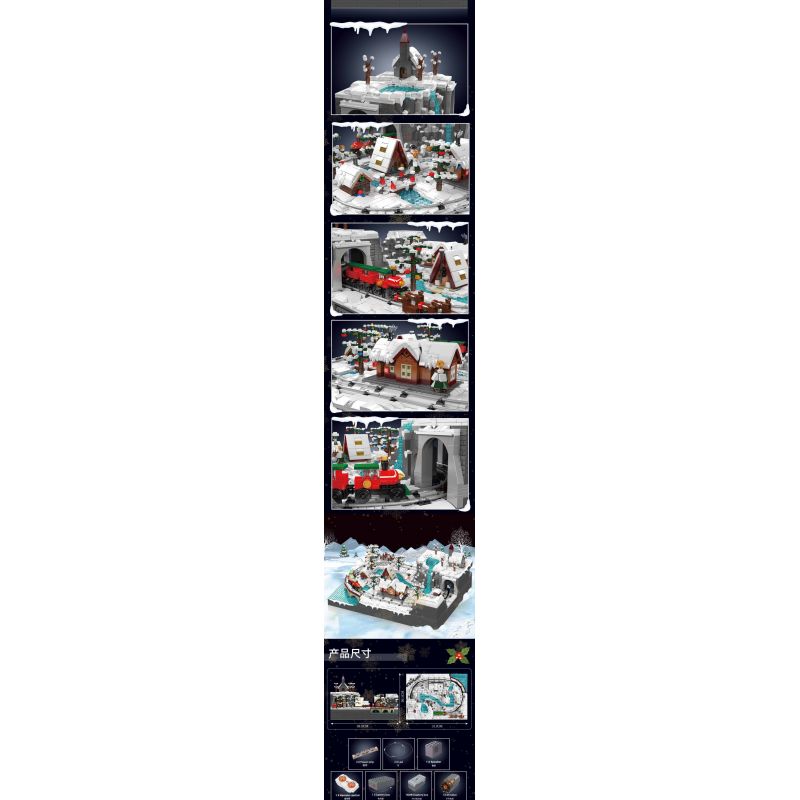 MouldKing 12029 Mould King 12029 ĐẤT TÀU GIÁNG SINH bộ đồ chơi xếp lắp ráp ghép mô hình Creator MERRY CHRISTMAS TRAIN WONDERLAND Sáng Tạo 4234 khối