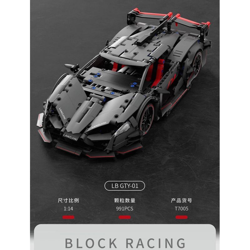 TAKUGI T7005 7005 ĐUA XE KHỐI RAMBO RED YAO GT tỷ lệ 1:14 bộ đồ chơi xếp lắp ráp ghép mô hình Technic LB GTY-01 Kỹ Thuật Công Nghệ Cao Mô Hình Phương Tiện 991 khối