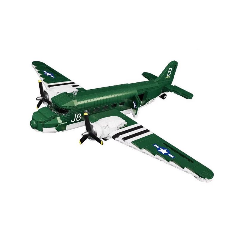 CAYI 6854 non Lego MÁY BAY VẬN TẢI DOUGLAS C-47 tỷ lệ 1:48 bộ đồ chơi xếp lắp ráp ghép mô hình Military Army C-47 TRANSPORT AIRCRAFT Quân Sự Bộ Đội 866 khối