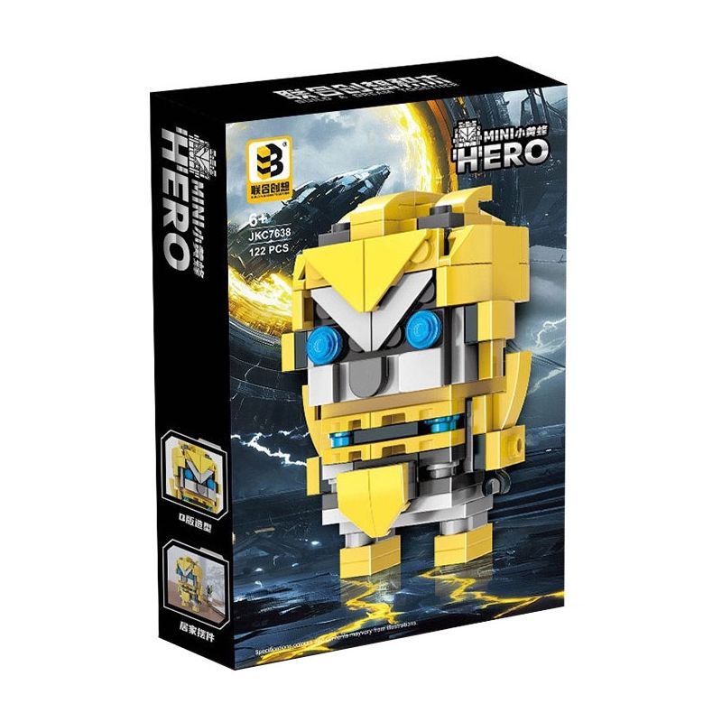 UNITED IMAGINE JKC7638 7638 non Lego ONG NHỎ bộ đồ chơi xếp lắp ráp ghép mô hình Brickheadz MINI HERO Nhân Vật Đầu To 122 khối