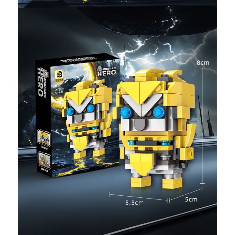 CO-CREATION JKC7638 7638 ONG NHỎ bộ đồ chơi xếp lắp ráp ghép mô hình Brickheadz MINI HERO Nhân Vật Đầu To 122 khối