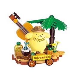 KEEPPLEY K20833 20833 CUỘC DIỄU HÀNH CỦA GIA ĐÌNH SANRIO CHÚ CHÓ PUDDING ĐU QUAY TRÊN BÃI BIỂN bộ đồ chơi xếp lắp ráp ghép mô hình Movie & Game Phim Và Trò Chơi 119 khối