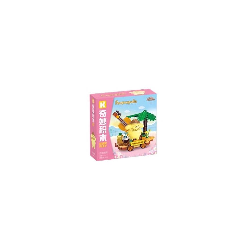 KEEPPLEY K20833 20833 CUỘC DIỄU HÀNH CỦA GIA ĐÌNH SANRIO CHÚ CHÓ PUDDING ĐU QUAY TRÊN BÃI BIỂN bộ đồ chơi xếp lắp ráp ghép mô hình Movie & Game Phim Và Trò Chơi 119 khối