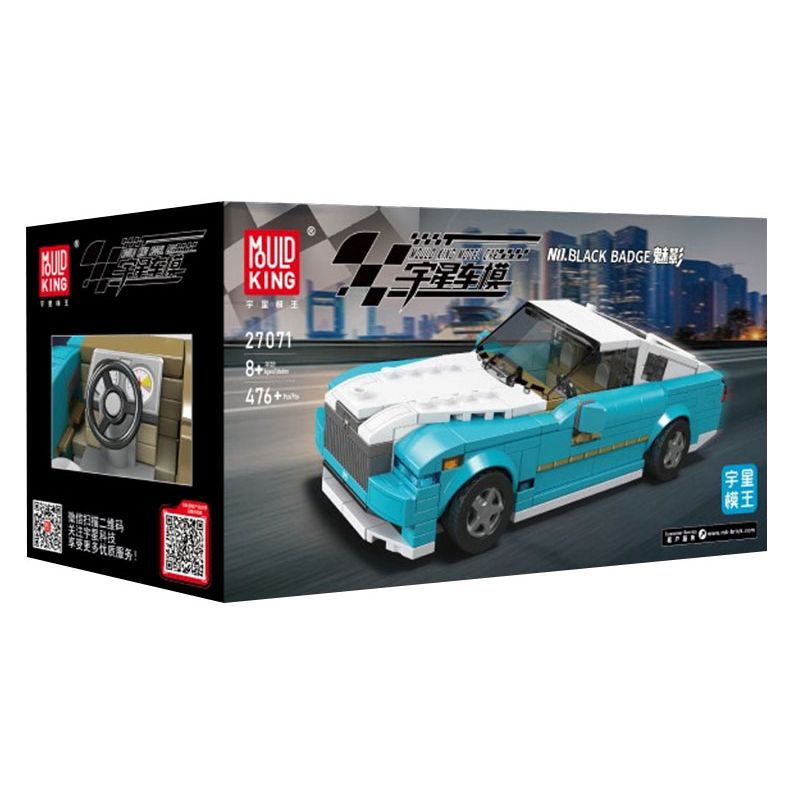 MouldKing 27071 Mould King 27071 BÓNG MA HUY HIỆU ĐEN bộ đồ chơi xếp lắp ráp ghép mô hình Speed Champions Racing Cars Đua Xe Công Thức 476 khối