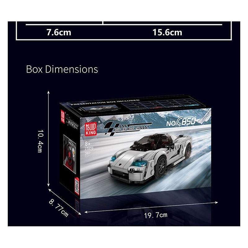 MouldKing 27070 Mould King 27070 KOENIGSEGG C850 bộ đồ chơi xếp lắp ráp ghép mô hình Speed Champions Racing Cars Đua Xe Công Thức 388 khối