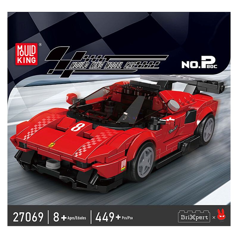 MouldKing 27069 Mould King 27069 SIÊU XE P80C bộ đồ chơi xếp lắp ráp ghép mô hình Speed Champions Racing Cars Đua Xe Công Thức 449 khối