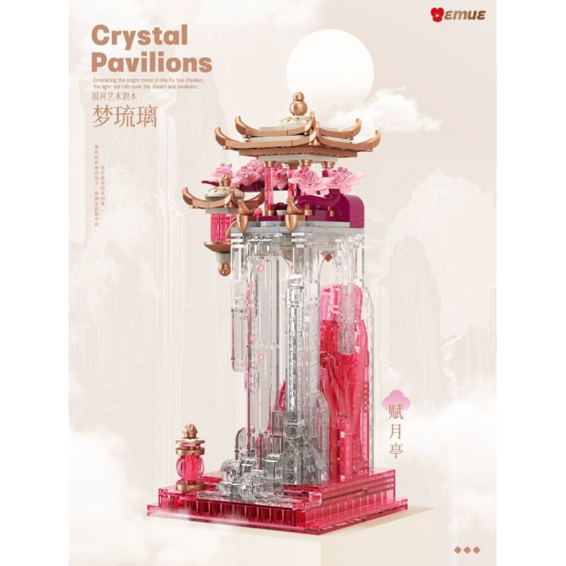 EMUE EM0016 0016 MẠNH LƯU LY FUYUE PAVILION bộ đồ chơi xếp lắp ráp ghép mô hình Arts & Crafts CRYSTAL PAVILIONS