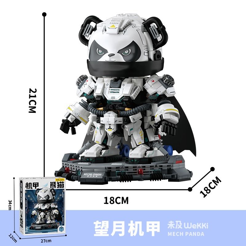 WEKKI 506506 506507 MECHA PANDA WARRIOR SỐ 002 NGẮM TRĂNG LƯỠI LIỀM bộ đồ chơi xếp lắp ráp ghép mô hình