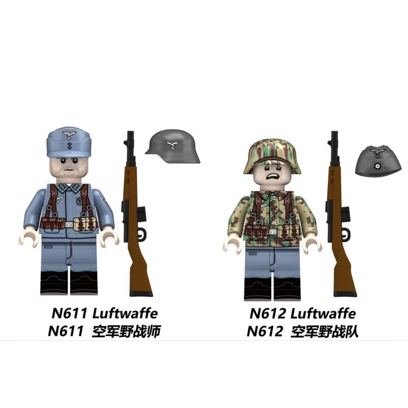 GUANGDONG RUIZHIDA N609 N610 N611 N612 NHÂN VẬT NHỎ CỦA QUÂN ĐỘI ĐỨC TRONG THẾ CHIẾN THỨ HAI 4 LOẠI bộ đồ chơi xếp lắp ráp ghép mô hình Military Army Quân Sự Bộ Đội