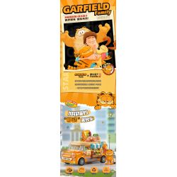 FEMIBOX S44052 44052 GIA ĐÌNH GARFIELD XE TẢI THỰC PHẨM DI ĐỘNG CỦA bộ đồ chơi xếp lắp ráp ghép mô hình Movie & Game GARFIELD FAMILY Phim Và Trò Chơi 450 khối