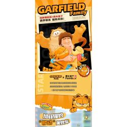 FEMIBOX S44052 44052 GIA ĐÌNH GARFIELD XE TẢI THỰC PHẨM DI ĐỘNG CỦA bộ đồ chơi xếp lắp ráp ghép mô hình Movie & Game GARFIELD FAMILY Phim Và Trò Chơi 450 khối