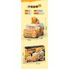 FEMIBOX S44052 44052 GIA ĐÌNH GARFIELD XE TẢI THỰC PHẨM DI ĐỘNG CỦA bộ đồ chơi xếp lắp ráp ghép mô hình Movie & Game GARFIELD FAMILY Phim Và Trò Chơi 450 khối