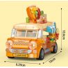 FEMIBOX S44052 44052 GIA ĐÌNH GARFIELD XE TẢI THỰC PHẨM DI ĐỘNG CỦA bộ đồ chơi xếp lắp ráp ghép mô hình Movie & Game GARFIELD FAMILY Phim Và Trò Chơi 450 khối