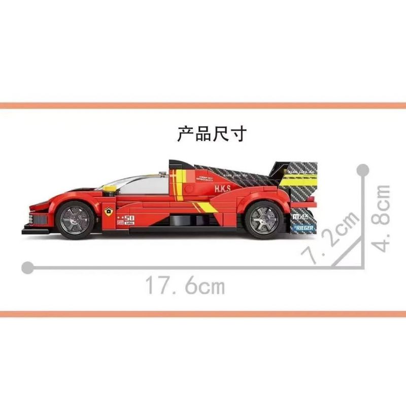 SMALL ANGLE JD060 FERRARI LE MANS bộ đồ chơi xếp lắp ráp ghép mô hình Speed Champions Racing Cars Đua Xe Công Thức 311 khối
