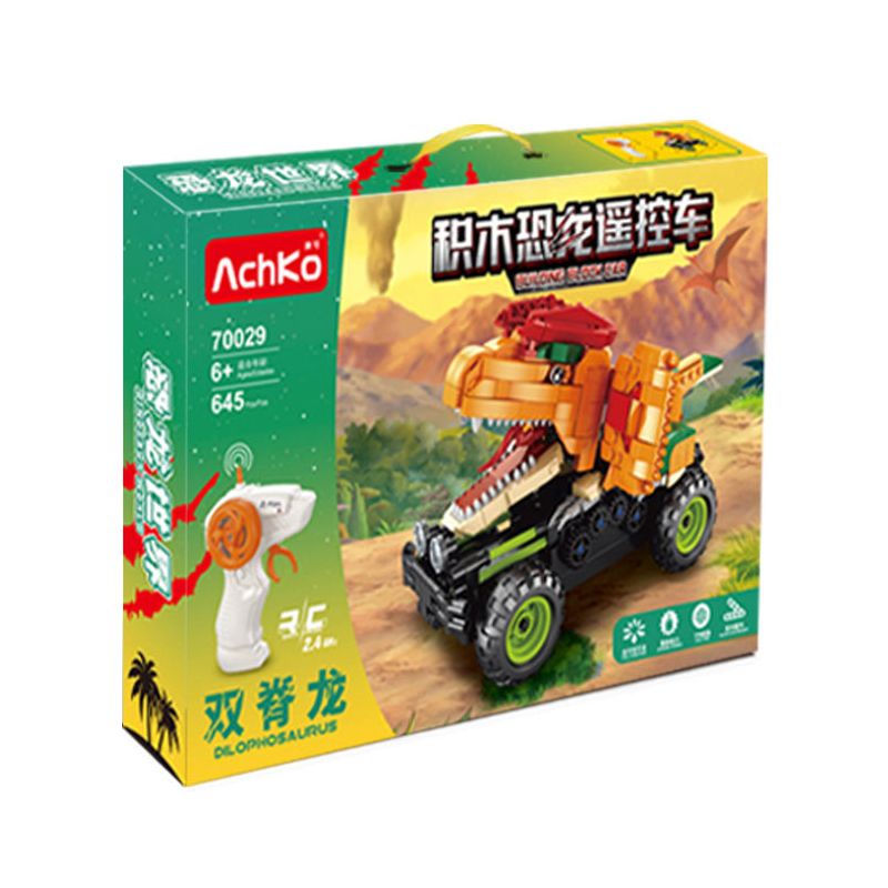 ACHKO 70029 XE RC KHỦNG LONG DILOPHOSAURUS bộ đồ chơi xếp lắp ráp ghép mô hình Technic Kỹ Thuật Công Nghệ Cao Mô Hình Phương Tiện 586 khối