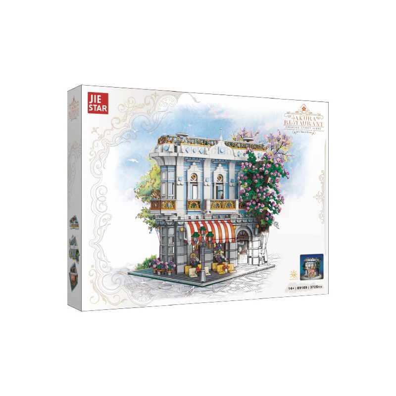 JIESTAR 89109 NHÀ HÀNG SAKURA bộ đồ chơi xếp lắp ráp ghép mô hình SAKURA RESTAURANT 3725 khối