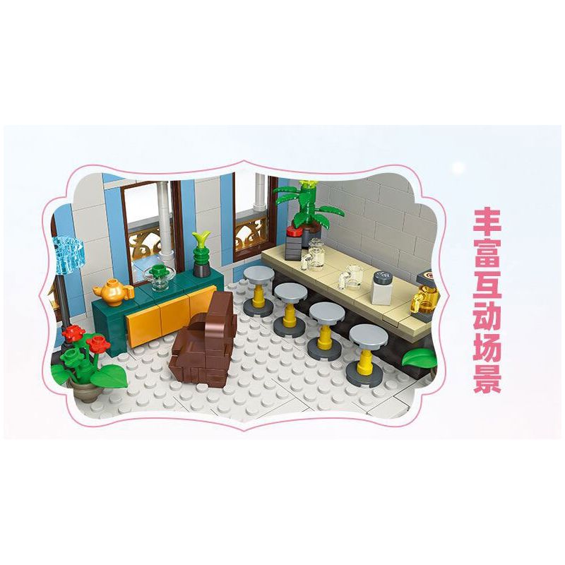 JIESTAR 89109 NHÀ HÀNG SAKURA bộ đồ chơi xếp lắp ráp ghép mô hình SAKURA RESTAURANT 3725 khối