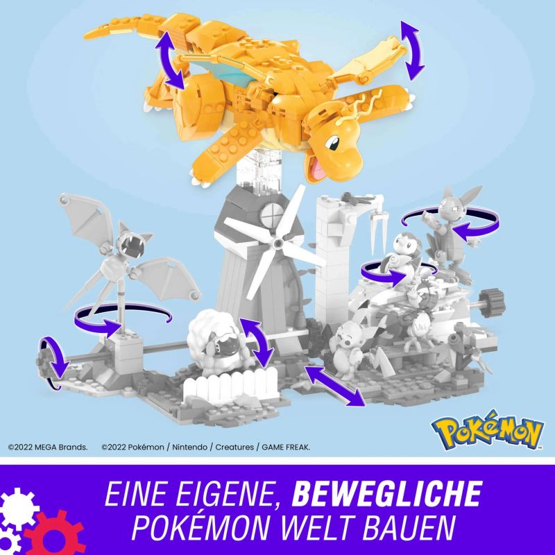 MEGA BLOKS HKT25 POKÉMON DRAGONITE bộ đồ chơi xếp lắp ráp ghép mô hình Movie & Game Phim Và Trò Chơi 387 khối