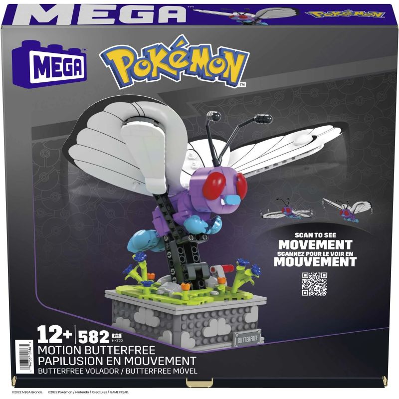 MEGA BLOKS HKT22 POKÉMON CON BƯỚM bộ đồ chơi xếp lắp ráp ghép mô hình Movie & Game POKÉMON BEWEGLICHES SMETTBO MOTION BUTTERFREE Phim Và Trò Chơi 582 khối
