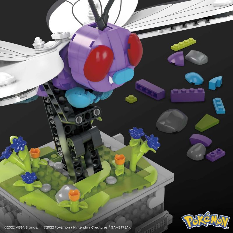 MEGA BLOKS HKT22 POKÉMON CON BƯỚM bộ đồ chơi xếp lắp ráp ghép mô hình Movie & Game POKÉMON BEWEGLICHES SMETTBO MOTION BUTTERFREE Phim Và Trò Chơi 582 khối