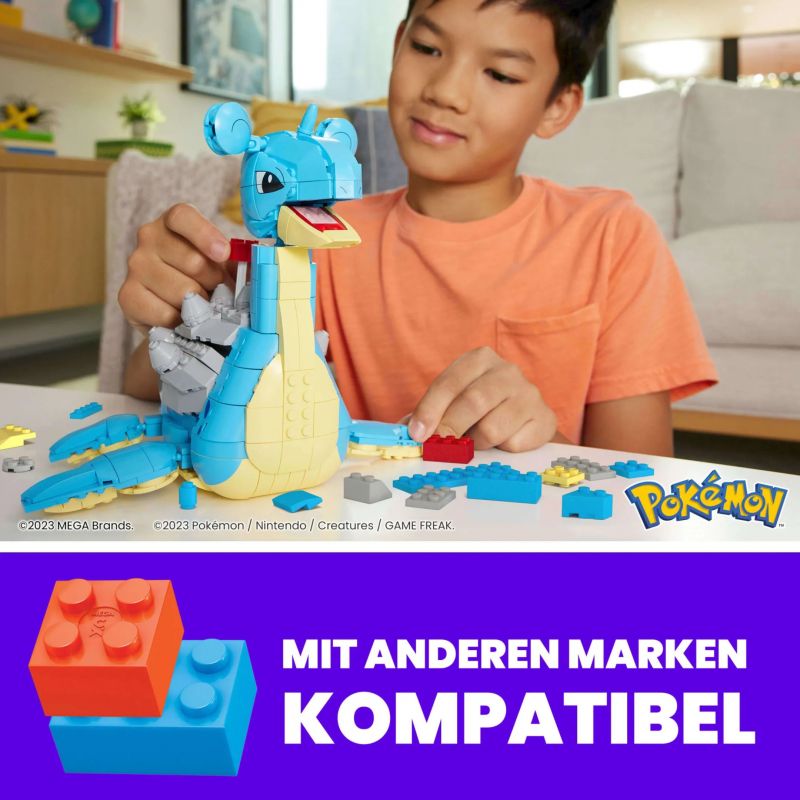 MEGA BLOKS HKT26 POKÉMON LAPRAS bộ đồ chơi xếp lắp ráp ghép mô hình Movie & Game Phim Và Trò Chơi 527 khối