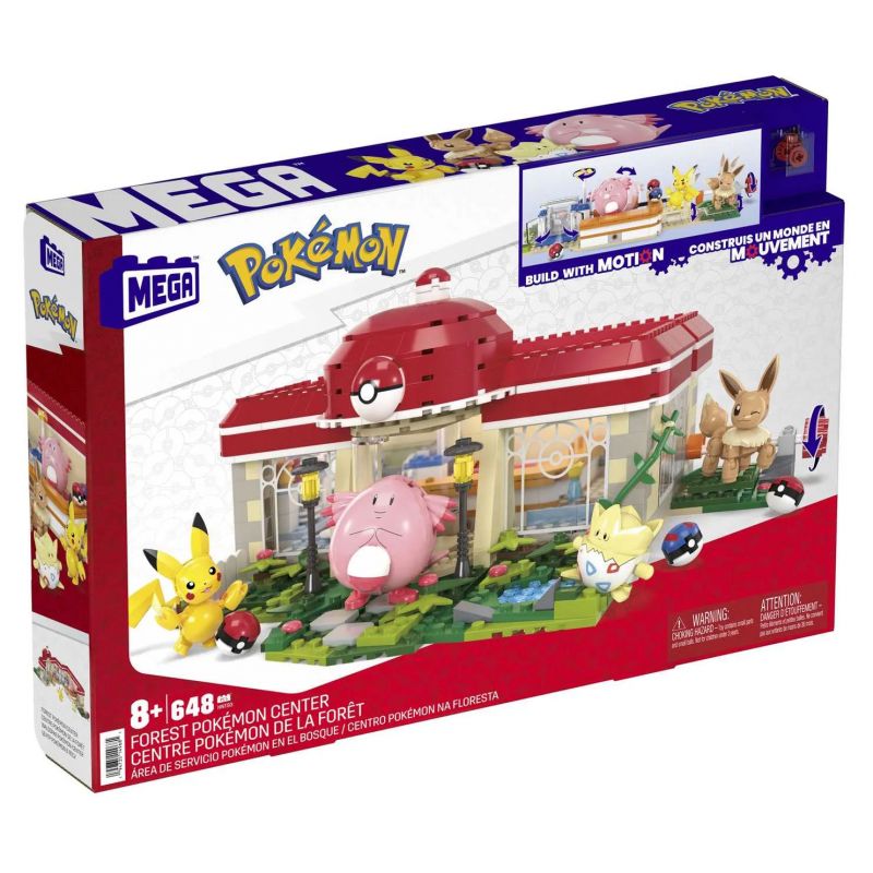 MEGA BLOKS HNT93 POKÉMON TRUNG TÂM bộ đồ chơi xếp lắp ráp ghép mô hình Movie & Game POKÉMON WALDSPASS POKÉMON-CENTER Phim Và Trò Chơi 648 khối