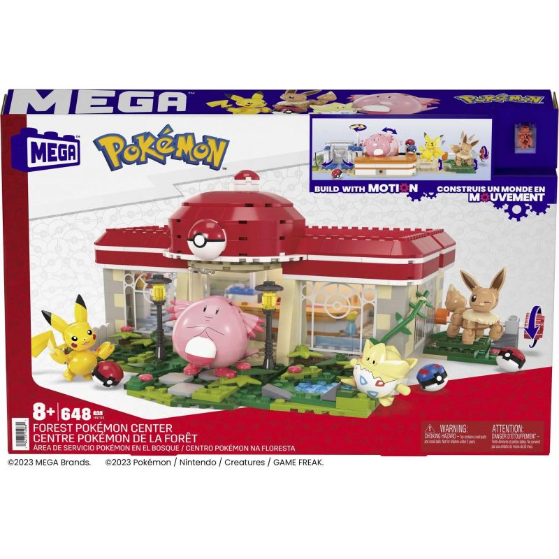 MEGA BLOKS HNT93 POKÉMON TRUNG TÂM bộ đồ chơi xếp lắp ráp ghép mô hình Movie & Game POKÉMON WALDSPASS POKÉMON-CENTER Phim Và Trò Chơi 648 khối