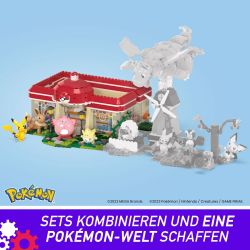 MEGA BLOKS HNT93 POKÉMON TRUNG TÂM bộ đồ chơi xếp lắp ráp ghép mô hình Movie & Game POKÉMON WALDSPASS POKÉMON-CENTER Phim Và Trò Chơi 648 khối
