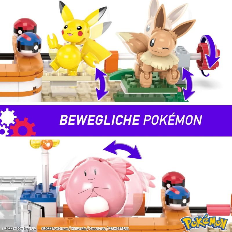 MEGA BLOKS HNT93 POKÉMON TRUNG TÂM bộ đồ chơi xếp lắp ráp ghép mô hình Movie & Game POKÉMON WALDSPASS POKÉMON-CENTER Phim Và Trò Chơi 648 khối