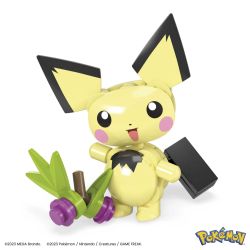 MEGA BLOKS HPB59 POKÉMON PIKACHU bộ đồ chơi xếp lắp ráp ghép mô hình Movie & Game POKÉMON PICHU'S FOREST FORAGE Phim Và Trò Chơi 84 khối
