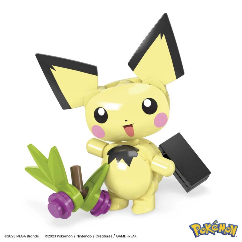 MEGA BLOKS HPB59 POKÉMON PIKACHU bộ đồ chơi xếp lắp ráp ghép mô hình Movie & Game POKÉMON PICHU'S FOREST FORAGE Phim Và Trò Chơi 84 khối