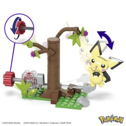 MEGA BLOKS HPB59 POKÉMON PIKACHU bộ đồ chơi xếp lắp ráp ghép mô hình Movie & Game POKÉMON PICHU'S FOREST FORAGE Phim Và Trò Chơi 84 khối