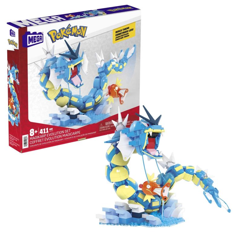 MEGA BLOKS HNT95 POKÉMON BỘ TIẾN HÓA MAGIKARP bộ đồ chơi xếp lắp ráp ghép mô hình Movie & Game POKÉMON MAGIKARP EVOLUTION SET Phim Và Trò Chơi 411 khối