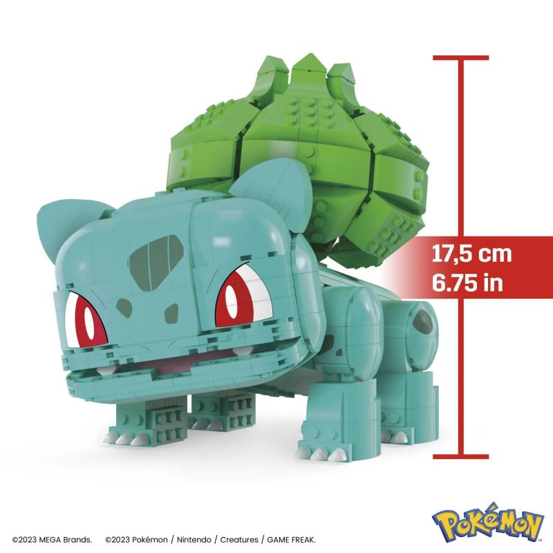 MEGA BLOKS HNT96 POKÉMON BÓNG ĐÈN bộ đồ chơi xếp lắp ráp ghép mô hình Movie & Game POKÉMON JUMBO BULBASAUR Phim Và Trò Chơi 789 khối