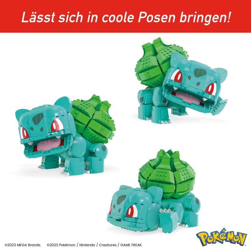 MEGA BLOKS HNT96 POKÉMON BÓNG ĐÈN bộ đồ chơi xếp lắp ráp ghép mô hình Movie & Game POKÉMON JUMBO BULBASAUR Phim Và Trò Chơi 789 khối