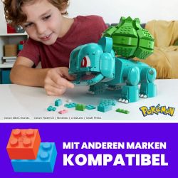MEGA BLOKS HNT96 POKÉMON BÓNG ĐÈN bộ đồ chơi xếp lắp ráp ghép mô hình Movie & Game POKÉMON JUMBO BULBASAUR Phim Và Trò Chơi 789 khối