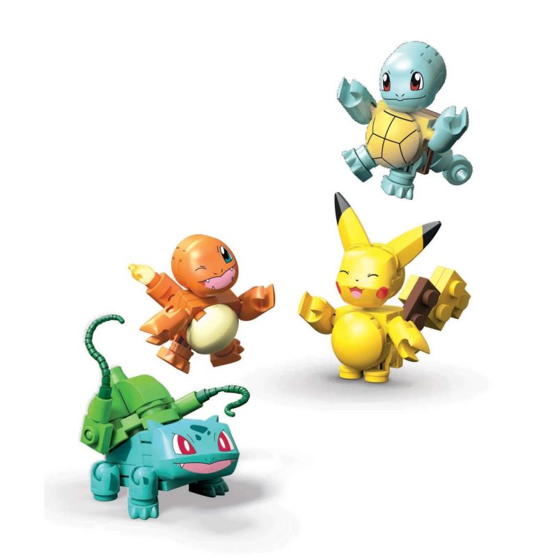 MEGA BLOKS GCN21 POKÉMON PIKACHU BULBASAUR SQUIRTLE CHARMANDER bộ đồ chơi xếp lắp ráp ghép mô hình Movie & Game POKÉMON KANTO REGION FIRST PARTNERS Phim Và Trò Chơi 90 khối