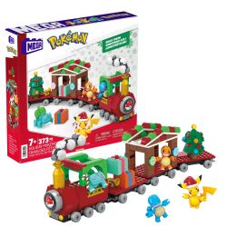 MEGA BLOKS HHP69 POKÉMON CHUYẾN TÀU NGHỈ LỄ bộ đồ chơi xếp lắp ráp ghép mô hình Creator POKÉMON HOLIDAY TRAIN Sáng Tạo 373 khối