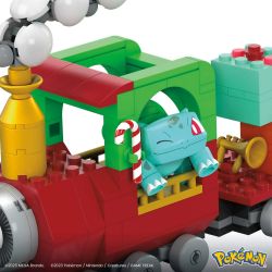 MEGA BLOKS HHP69 POKÉMON CHUYẾN TÀU NGHỈ LỄ bộ đồ chơi xếp lắp ráp ghép mô hình Creator POKÉMON HOLIDAY TRAIN Sáng Tạo 373 khối