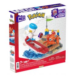 MEGA BLOKS HRL52 POKÉMON TEAL VÀ PARAS bộ đồ chơi xếp lắp ráp ghép mô hình Movie & Game POKÉMON QUAXLY AND PARAS'S SEA SPLASH Phim Và Trò Chơi 188 khối