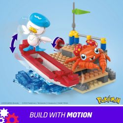 MEGA BLOKS HRL52 POKÉMON TEAL VÀ PARAS bộ đồ chơi xếp lắp ráp ghép mô hình Movie & Game POKÉMON QUAXLY AND PARAS'S SEA SPLASH Phim Và Trò Chơi 188 khối