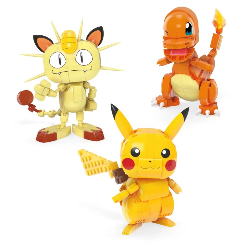  Mega Bloks HPF94 Pokémon Build & Show Kanto Region Trio Xếp hình lắp ráp ghép mô hình Pokémon: Đội ba người vùng Kanto Pikachu, Charmander, Meowth
