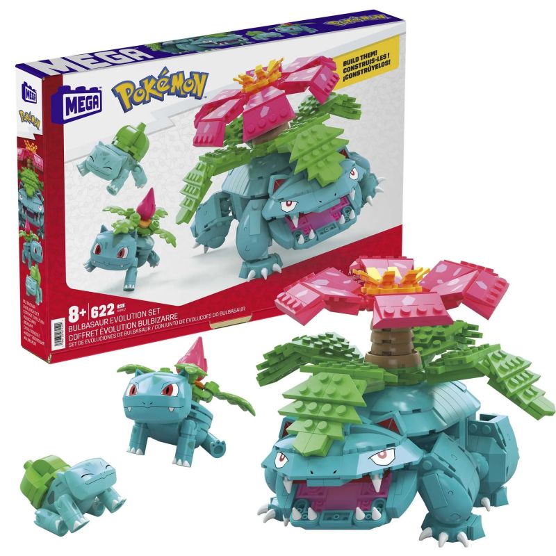 MEGA BLOKS HHM17 POKÉMON BỘ TIẾN HÓA BULBASAUR bộ đồ chơi xếp lắp ráp ghép mô hình Movie & Game POKÉMON BULBASAUR EVOLUTION SET Phim Và Trò Chơi 622 khối