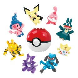 MEGA BLOKS HKT24 POKÉMON BÓNG 8 LOẠI bộ đồ chơi xếp lắp ráp ghép mô hình Movie & Game POKÉMON TRAINER 8 PACK Phim Và Trò Chơi 189 khối